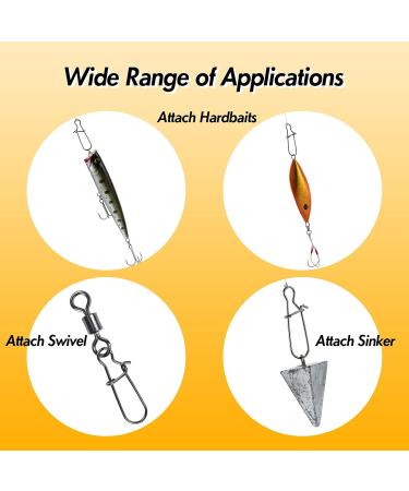 Alwonder Fishing Snaps Hanger - 50/100 STK Stainless Steel Bait Snap for Freshwater & Saltwater - High Load Capacity 12-40kg Leader - Buy Online on GoSupps.com