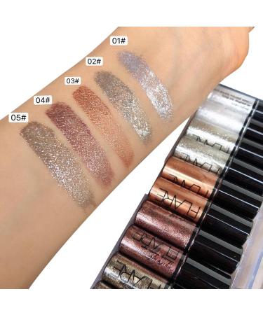 Allbestaye 10PCS Diamond Glitter Eyeliner & Shimmer Metallic Eyeshadow Set - Waterproof Makeup Kit #01 for Stunning Looks - Buy Online on GoSupps.com