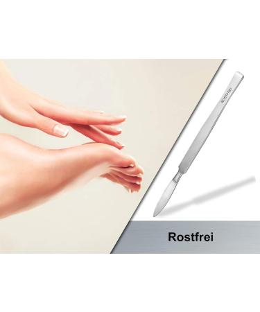 Stainless Steel Corneal Scale Remover & Foot Care Spatula - Gentle Pedicure Tool with Case | 15 cm (Model 4) - Buy Online on GoSupps.com