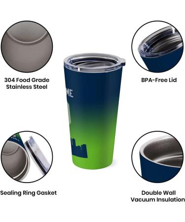 Custom Football Insulated Stainless Steel Tumbler - Personalized Seattle Fan Gift - Buy Online on GoSupps.com