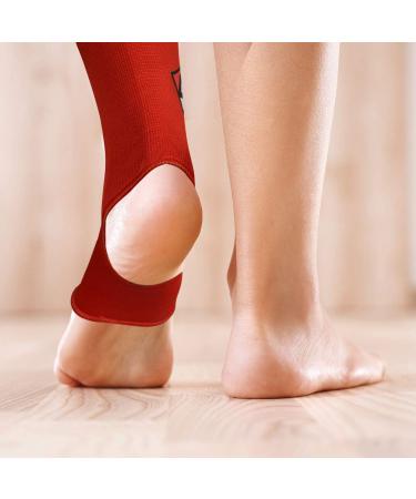 AQF MMA Ankle Support | Muay Thai Foot Brace Guard | Achilles Tendon Pain Relief | Red XL - Buy Online on GoSupps.com