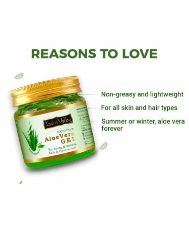INDUS VALLEY 100% Pure Aloe Vera Gel - 175ml (5.92 Fl Oz) - Natural Skin & Hair Care - International Shipping Available - Buy Online on GoSupps.com