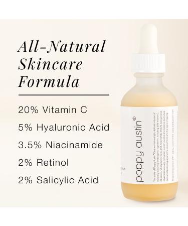 Poppy Austin Face Serum for Acne Prone Skin - 2oz Clearing & Scar Serum for Oily Skin with Niacinamide - Best Serum for Hyperpigmentation, Wrinkles & Pore Minimization - Buy Online on GoSupps.com