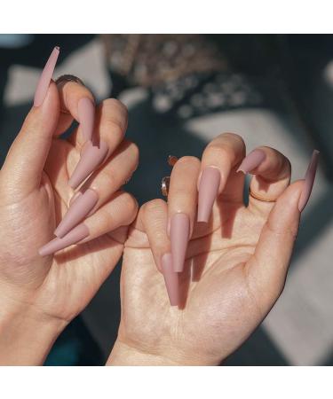 Bohend Long Coffin False Nails - Matte Gradient Ballerina Press On Nails 24 Pcs for Women & Girls - Perfect for Parties & Events - Buy Online on GoSupps.com
