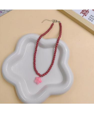 Buy Vsilay Fashion Collar Chain Necklace - Y2K Cute Star Pendant & Beaded Choker Jewelry in Yellow - International Shipping Available - Buy Online on GoSupps.com