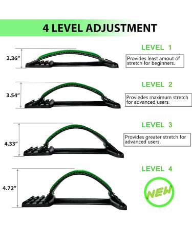 Sunxzz Back Stretcher for Sciatica & Lower Back Pain Relief - 4 Adjustable Settings (Green) - Buy Online on GoSupps.com