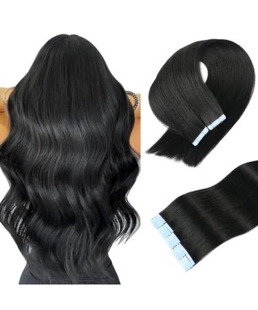 Tape in Hair Extensions Human Hair 100% Real Remy Human Hair Extensions Seamless Straight Hair extensions Real Human Hair Tape in Extensions 20 Inch 20Pieces 50g/Set 1 Jet Black 20 Inch 1 Jet Black