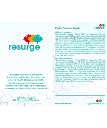 AGEREVERSE RESURGE SUPPLEMENT 90 CAPSULE - Buy Online on GoSupps.com