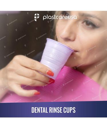 200 Disposable 5oz Plastic Cups - Pink Ribbed Design for Drinking & Dental Rinse - Buy Online on GoSupps.com