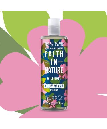 Faith In Nature Natural Wild Rose Body Wash Restoring Vegan and Cruelty Free No SLS or Parabens 400 ml Rose 400 ml (Pack of 1) - Buy Online on GoSupps.com