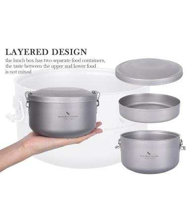Boundless Voyage Titanium Canteen Mess Kit with Lid - Portable Outdoor Camping Bowl - Buy Online on GoSupps.com