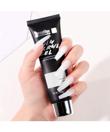 Beautilux White Acrylic Gel for Nails - Long-Lasting Quick Extension Nail Art Gel 50ml | UV Nail Gel for Starters - Buy Online on GoSupps.com