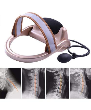 Cervical traction manual cervical traction device inflatable and adjustable neck support and stretcher for relieving stiffness relief of neck pain and restoration