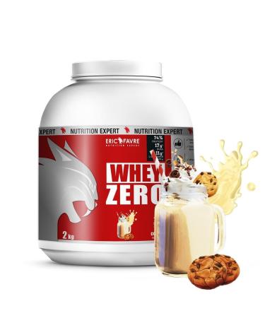 ERIC FAVRE WHEY ZERO +74% Whey Protein Concentrated Low Sugar Muscle Building/Recovery - French Laboratory Eric Favre - Cookie Cream 2 kg
