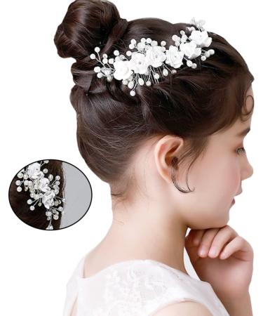 FRCOLOR Pearl Hair Accessories teasing bridal headpiece flower girl clip Bridal Bridal Side Combs Bridal Hairpin Bridal Headdress Pearl Wedding headgear Women Hair Accessories - Buy Online on GoSupps.com