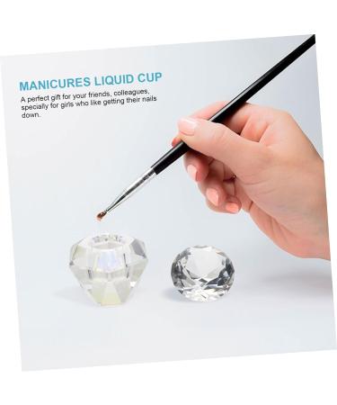 POPETPOP 1pc Nail Art Crystal Cup Glass Container with Lid Crystal Cup for Nails Dappen Dish Nail Tech Transparent Nail Polish Crystal Nail Art Cup White Crystal Vegetable Bowl With Cover 5.5x5.5cm White - Buy Online on GoSupps.com
