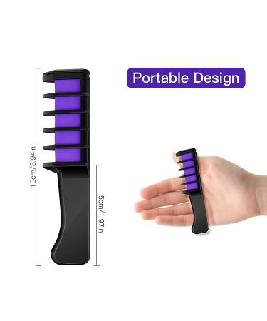 MSDADA Blue and Purple Hair Chalk Comb for Girls - Temporary Washable Hair Color Dye - Great Gift for Kids 8-12 - Buy Online on GoSupps.com