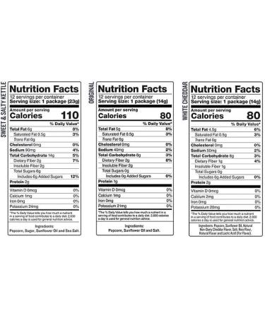 SkinnyPop Popcorn Variety Pack Pack of 18 Snack Packs In 3 Popcorn Flavoring Sweet and Salty Kettle Original and White Cheddar Cheese Low Calories Snack For Everyone .5/.8 oz Snack Bags Anytime Healthy Snack - Buy Online on GoSupps.com