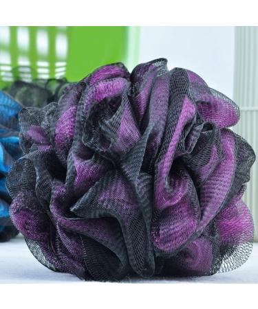 LiFBEAUTiFuL Bathing Ball Set - XXL 75g Size, Strong Exfoliation, Four Colors, Four Hooks, Loofah - Blue, Yellow, Purple, Green - 6 Inch - Buy Online on GoSupps.com