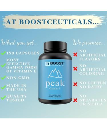 BoostCeuticals Gamma E Vegan Vitamin E 400 IU Mixed Tocopherols Complex - Non GMO - Gluten Free VIT E 180 Capsules - Buy Online on GoSupps.com