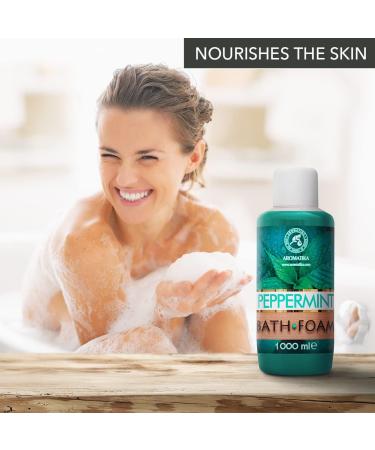 Relaxing Bathing Foam with Essential Peppermint Oil 1000ml | Wellness Aromatherapy & Spa Experience for Good Sleep and Body Care - Buy Online on GoSupps.com