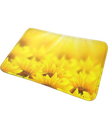 VANANI Yellow Sunflowers Non-Slip Rugs Easy To Clean Suitable For Front Door Garage Door Back Door Bedroom And Kitchen.40x60cm White One Size - Buy Online on GoSupps.com