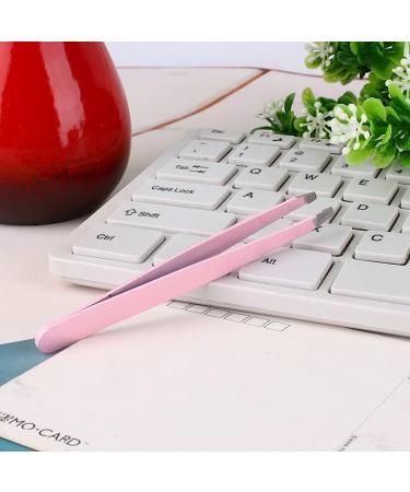Eyebrow Hair Tweezers 1 Pc Black/Pink Eyebrow Tweezer Hair Beauty Slanted Puller Stainless Steel Clips Makeup Tool - Buy Online on GoSupps.com