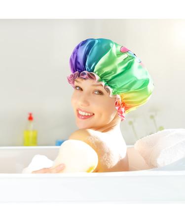 Mikimini X-Large Unicorn Shower Hood for Women | 2-Pack Reusable Waterproof Bathing Cap with Soft PVC Lining for Girls & Children - Buy Online on GoSupps.com