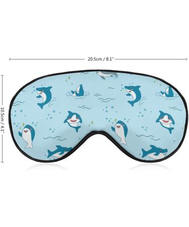 Happy Sharks in Sea Sleep Mask - Adjustable Eye Cover for Sleeping, Blocking Light - Men and Women, Travel and Nap - Buy Online on GoSupps.com