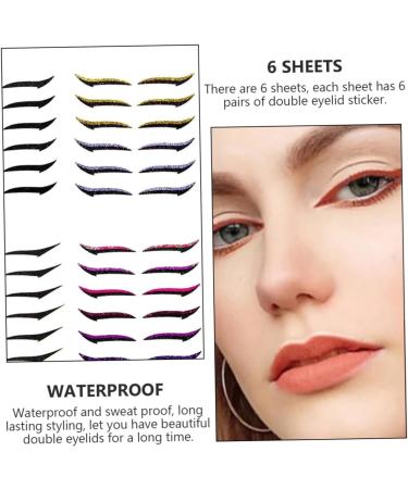 Didiseaon 12 Pcs Eyeliner Products Lotus Light for Temple Eyelash Tape Stickers Double Eyelid Applique Plastic - Buy Online on GoSupps.com