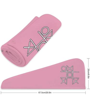 Tic Toe Noughts and Crosses Microfiber Hair Towel Wrap - Super Absorbent Turban for Women 10"x26" - Ideal Hair Care Solution - Buy Online on GoSupps.com