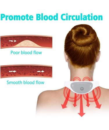 Buy Ems Neck Massager 5 Modes Wireless Device for Muscle Pain Relief & Lymphatic Drainage - Buy Online on GoSupps.com