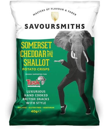 Savoursmiths Somerset Cheddar And Shallot Luxury English Potato Crisps 40g x 7 - Buy Online on GoSupps.com
