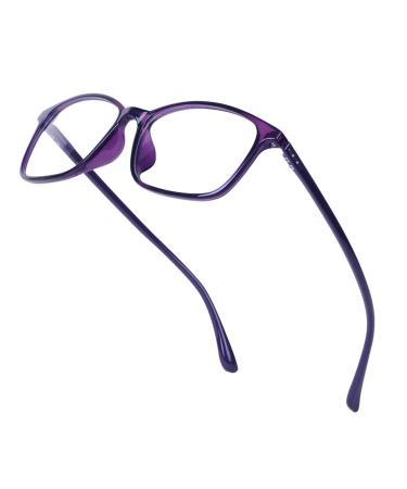 Computer Glasses Blue Light Blocking Anti Eye Strain Anti Glare Fatigue - Lightweight (14g) Frame Unbreakable Purple