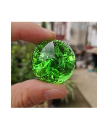 Fennchun crystal ice rack ball water wells bonsai glass ball main decoration ornaments feng shui figure marble ball gifts (color: green size: 30mm) 30mm green
