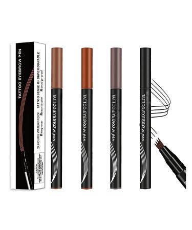 CCWW 4Tip Microblade Brow Pen Long Lasting Waterproof and SmudgeProof New Eyebrow Pencil 4 Point Brow Pen Professional Eyebrow Definer Brow Pen Stays on All Day Color 4pcs