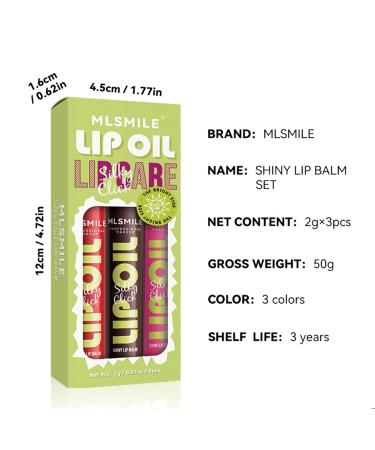 3 Colors Fat Lip Oil Click Slick - Moisturizing Long-lasting Lip Balm & High Pigment Glow Oil - Lightweight Plumper with Coconut Oil | Set A - Buy Online on GoSupps.com