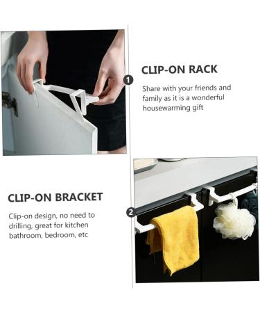 Anneome 4pcs Door Hook Cabinet Hooks Towel Hook Over Drawer Towel Rack Towel Hanging Rack Cabinet Door Shelf White 24X7X6CM - Buy Online on GoSupps.com