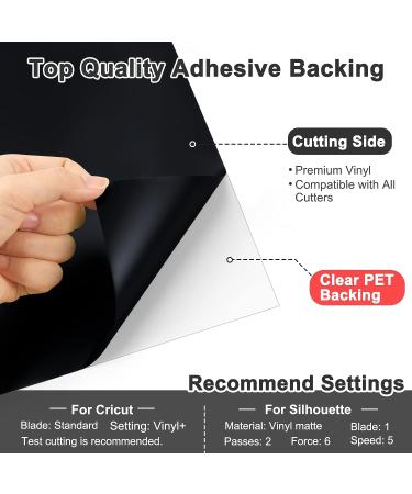 12x11FT Glossy Black Permanent Vinyl Roll for Cutting Machines - Waterproof Outdoor Vinyl for Car Decals, Scrapbooking, Signs - Adhesive Decor Sticker - Buy Online on GoSupps.com