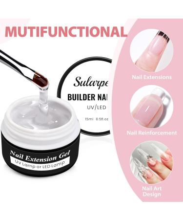  sularpek Sularpek UV Nail Builder Gel 15 ML HEMA and TPO Free Gel Builder for Strengthening and Extensions DIY Manicure (Clear) - Buy Online on GoSupps.com