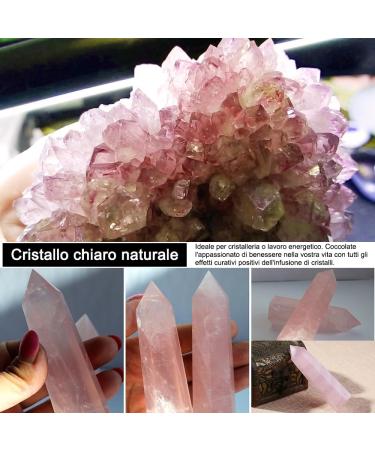 HINATAA Crystal Water Bottle - 550ml Detachable Natural Quartz Healing Bottle (Pink) | International Shipping - Buy Online on GoSupps.com