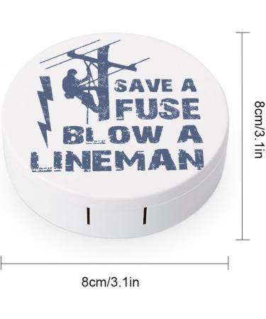 Lineman Save A Fuse - Blow A Lineman Round Case For Contact Lens Kit Storage Box with Mirror Printed - Buy Online on GoSupps.com
