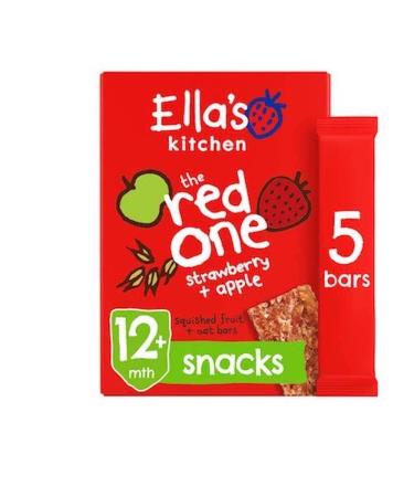 Ella's Kitchen The Red One Strawberry & Apple Squished Fruit & Oat Bars 5 x (5 x 25g)