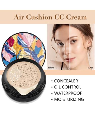 Mushroom Head Air Cushion CC Cream Moisturizing CC Cream Long-Lasting Matte Concealer Cream(Natural Color) - Buy Online on GoSupps.com
