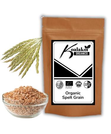 Koalakoi ORGANIC Certified Spelt Grain (400g - 4.5kg | Premium non-GMO 100% Natural no Additives or Preservatives | Packed with fibre and minerals Perfect for home cooking and baking (400g)