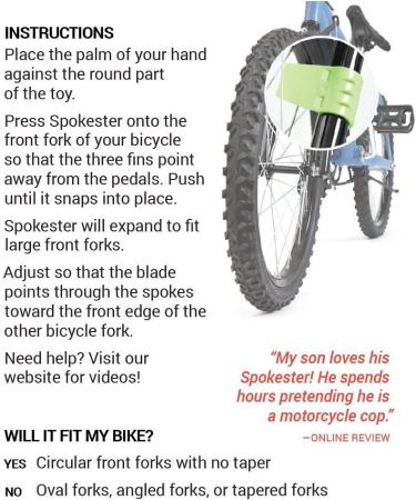 Spokester Bicycle Noise Maker - Green | Transform Your Bike Into a Motorcycle - Buy Online on GoSupps.com