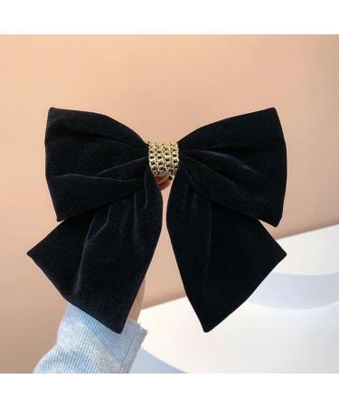 Hair Bow Big Hair Bows for Women Solid Color Bow Solid Color French Barrette Simple Hair Fastener Accessories for Women Girls (BlackA) - Buy Online on GoSupps.com