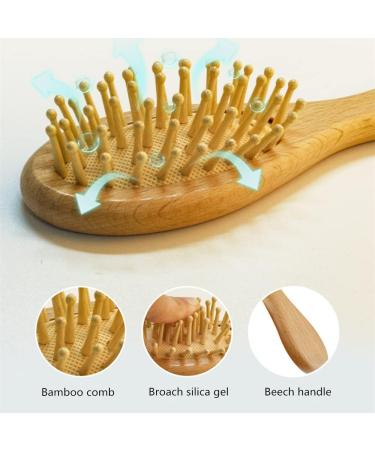 Haominnaqi 3-Piece Wooden Baby Hair Brush and Comb Set for Newborns and Toddlers - Buy Online on GoSupps.com