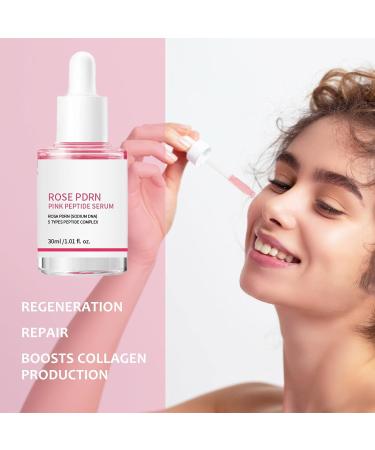Peptides Serum for Face Pink Peptide Glow Serum with Rosa Flower Extract Anti Aging Face Peptides for Woman Ultra Hydrating & Firming Even Skin Tone Korean Glass Skin Vegan 1.01 Fl.Oz. - Buy Online on GoSupps.com