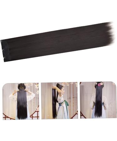 DOITOOL Hair Extension Wig Curly Hair Extensions Long Hair Extensions Synthetic Hair Extensions Natural Wig Black Wig Women Hair Extensions Miss High Temperature Wire Long Straight Hairpin 80X16CM Black - Buy Online on GoSupps.com